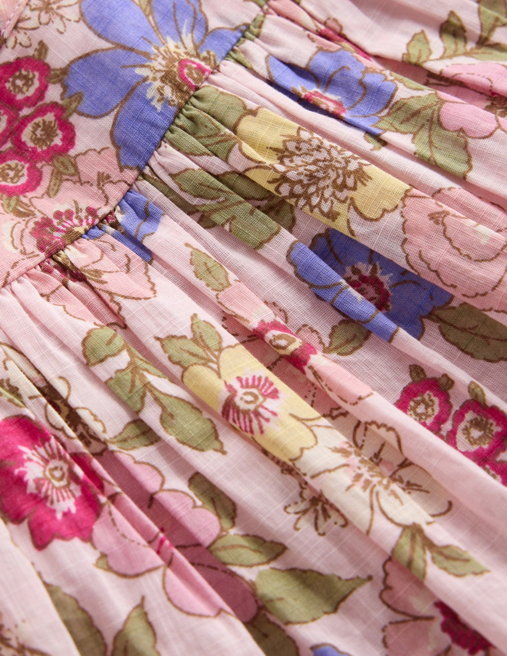 Gathered Woven Dress-Mid Pink Floral / Boden On sale