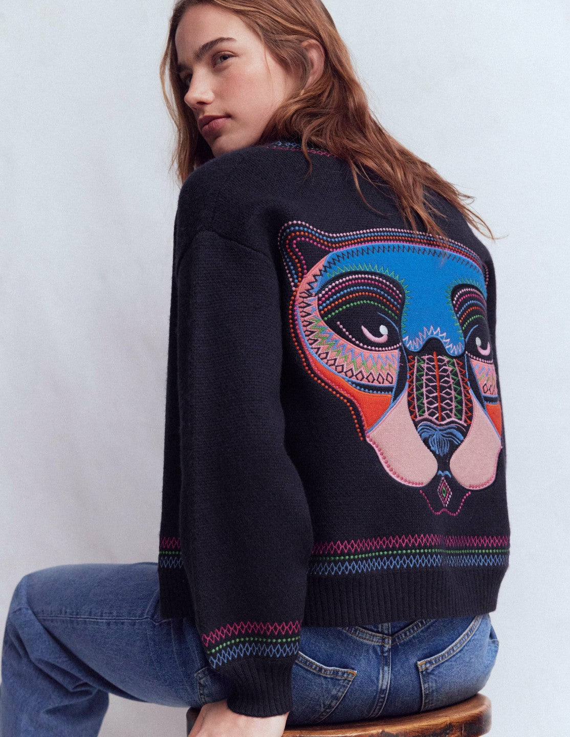 Abi Jacquard Cardigan-Navy, Tiger / Boden Discount
