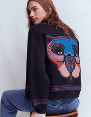 Abi Jacquard Cardigan-Navy, Tiger / Boden Discount