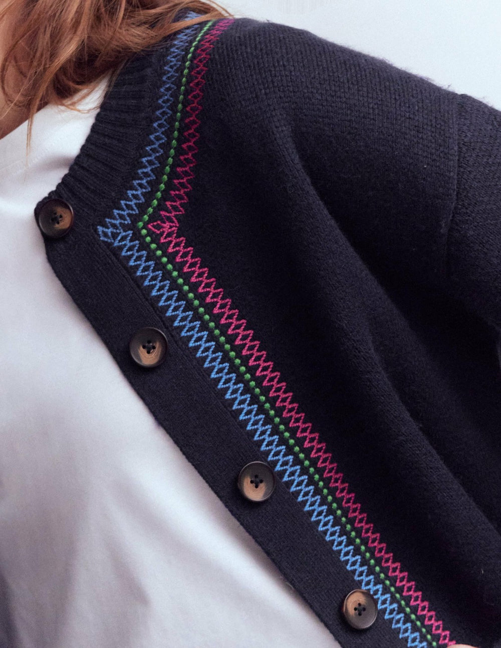 Abi Jacquard Cardigan-Navy, Tiger / Boden Discount