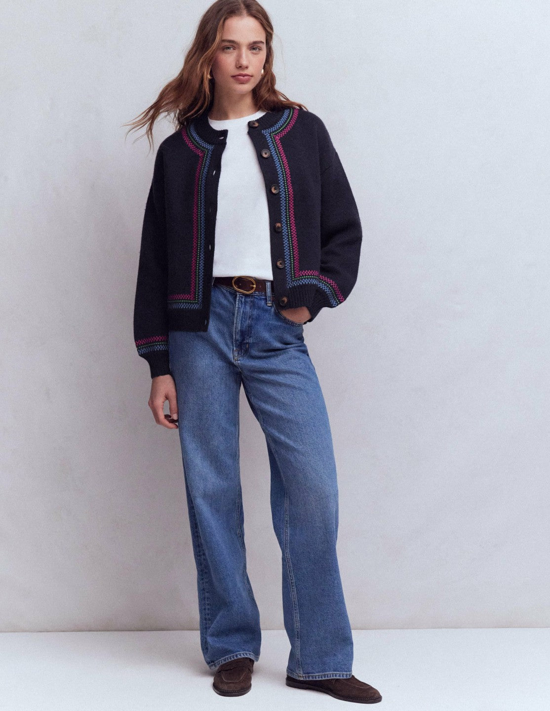 Abi Jacquard Cardigan-Navy, Tiger / Boden Discount