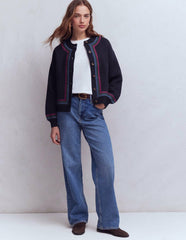 Abi Jacquard Cardigan-Navy, Tiger / Boden Discount