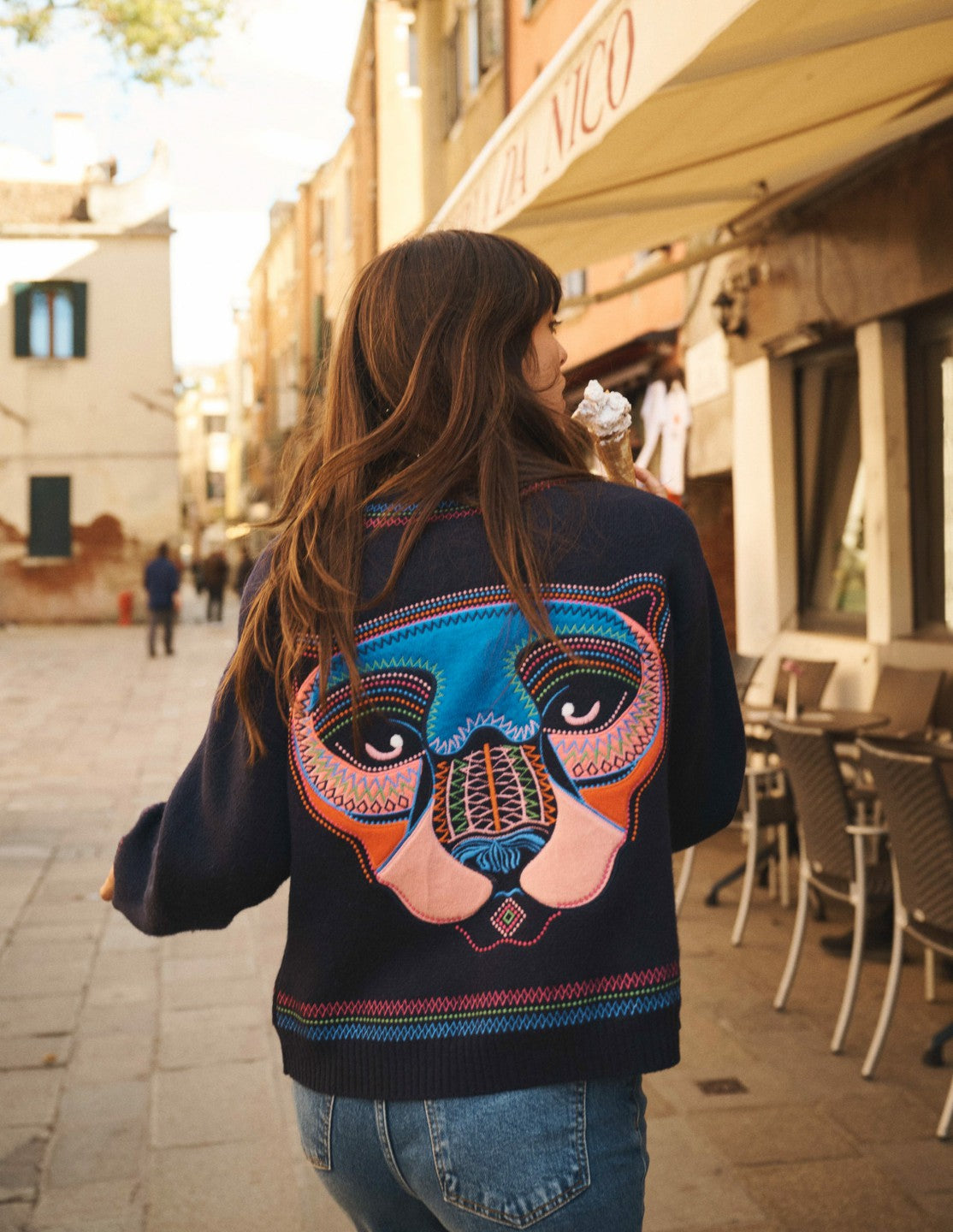 Abi Jacquard Cardigan-Navy, Tiger / Boden Discount