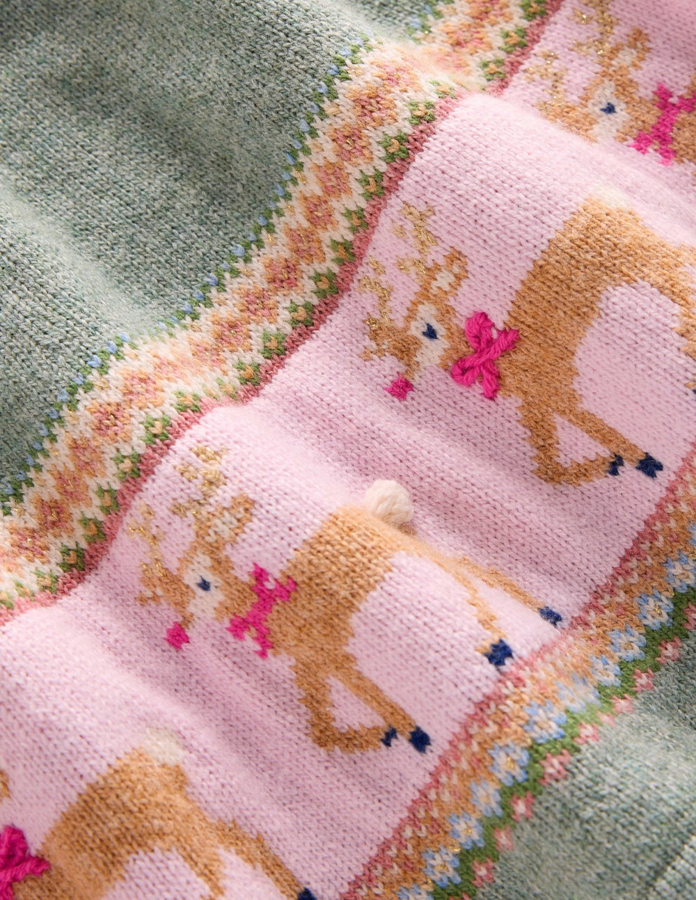 Fair Isle Knitted Dress-Eucalyptus Reindeer Fair Isle / Boden On sale
