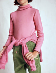 Ribbed Roll Neck Top-Pink Haze / Boden us