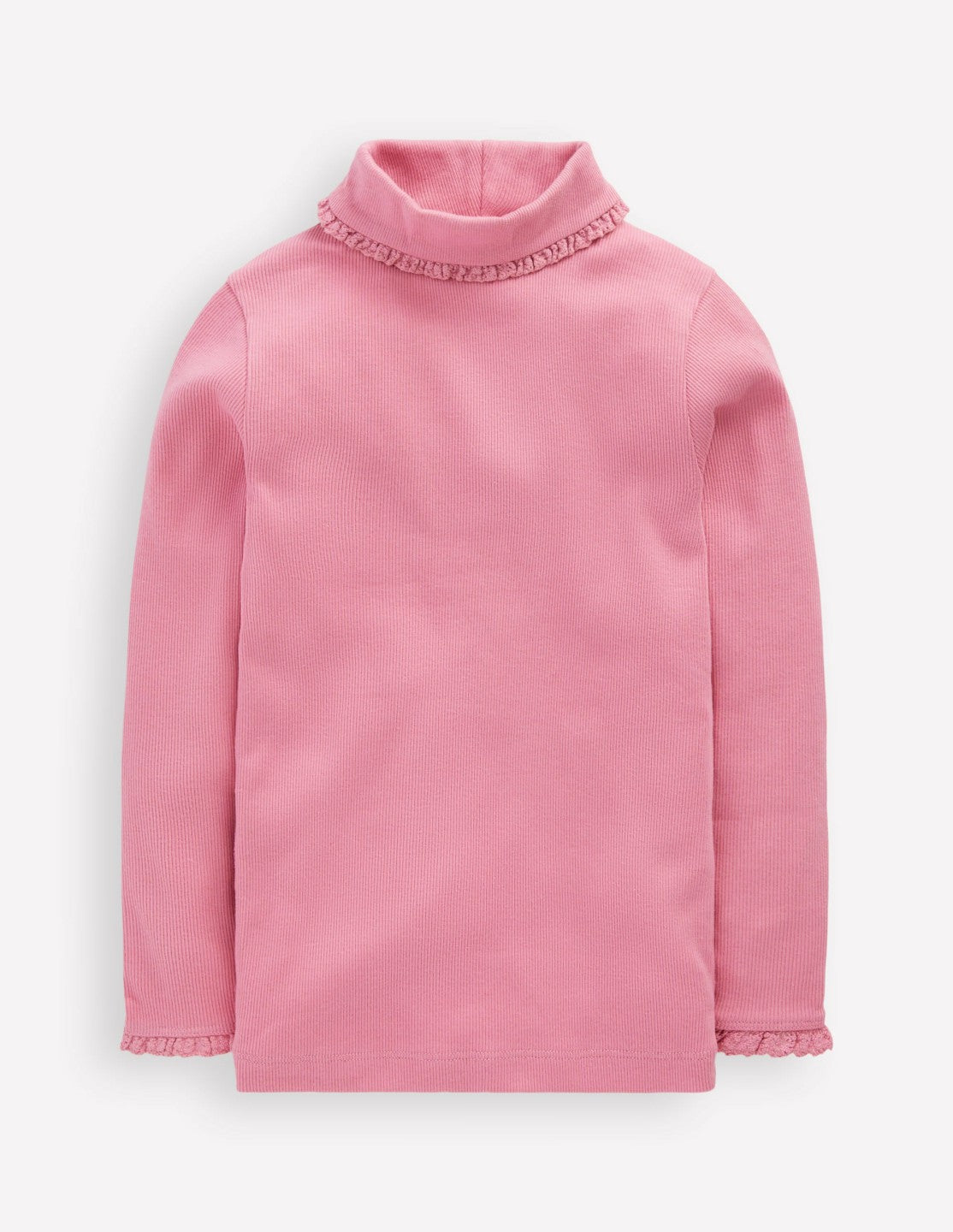 Ribbed Roll Neck Top-Pink Haze / Boden us