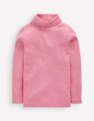 Ribbed Roll Neck Top-Pink Haze / Boden us