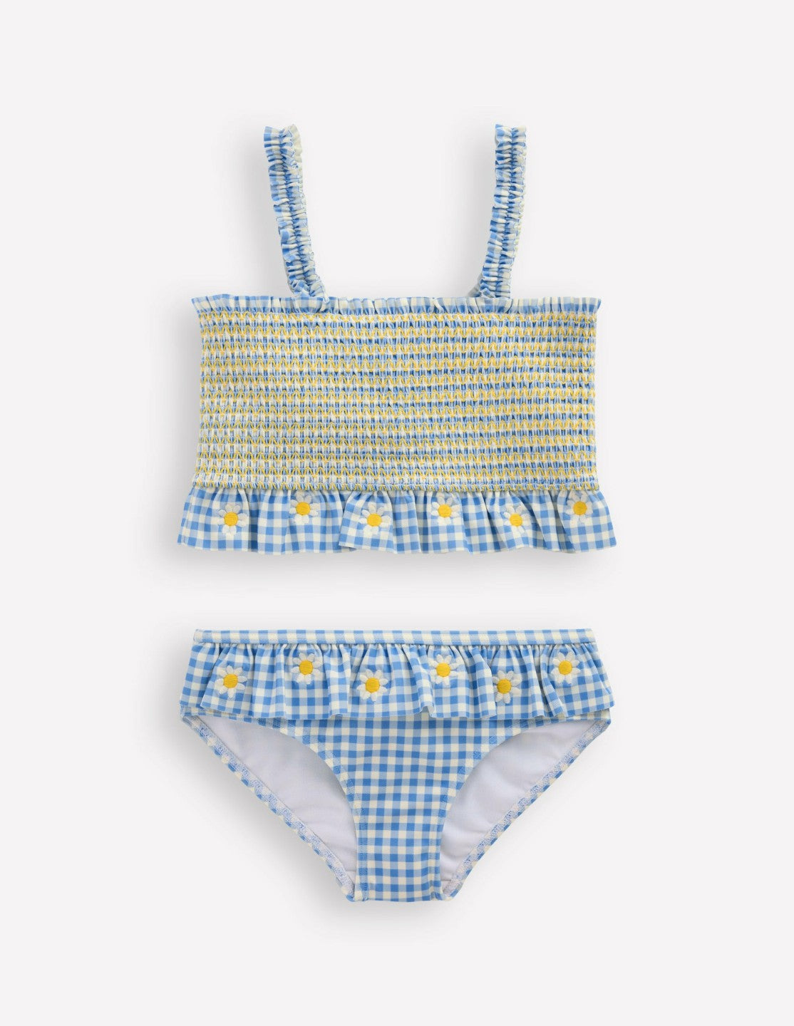 Pretty Peplum Bikini-Smocked Gingham Daisy / Boden Sale