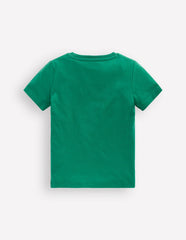 Glow Superstitch T-shirt-Jewel Green Sea Creatures / Boden Outlet