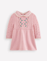 Pointelle Knitted Dress-Vintage Pink / Boden