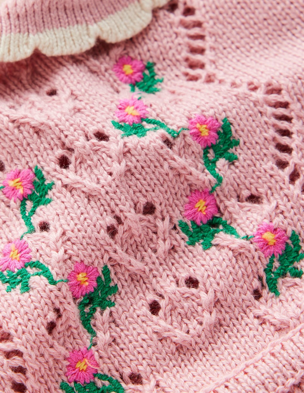 Pointelle Knitted Dress-Vintage Pink / Boden