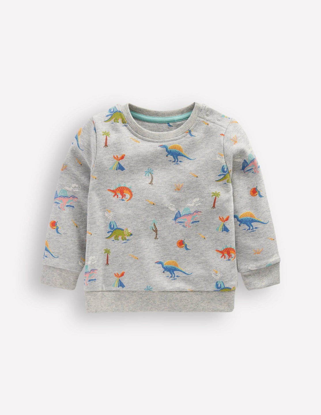 Printed Sweatshirt-Grey Marl Dinos / Boden Sale