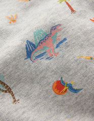 Printed Sweatshirt-Grey Marl Dinos / Boden Sale