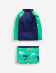 Fun Rash Vest Set-Aquamarine Blue Turtles / Boden Online