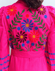 Ava Linen Blend Midi Dress-Multi Embroidery / Boden Discount