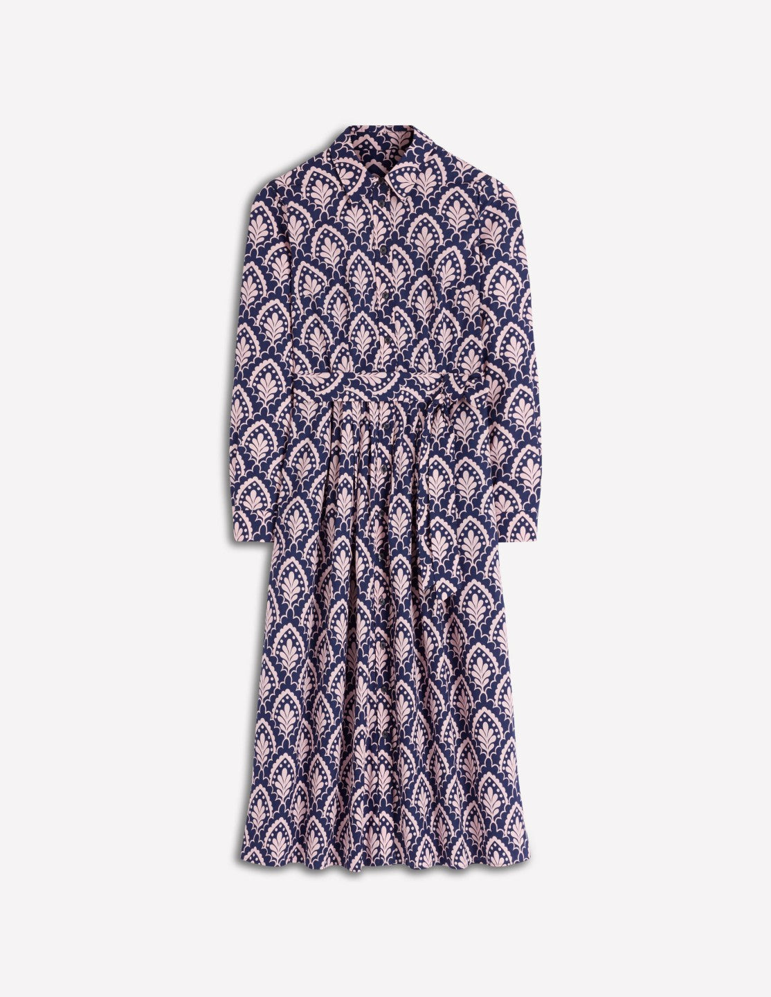 Alexa Cotton Midi Shirt Dress-Navy Petal Terrace / Boden On sale