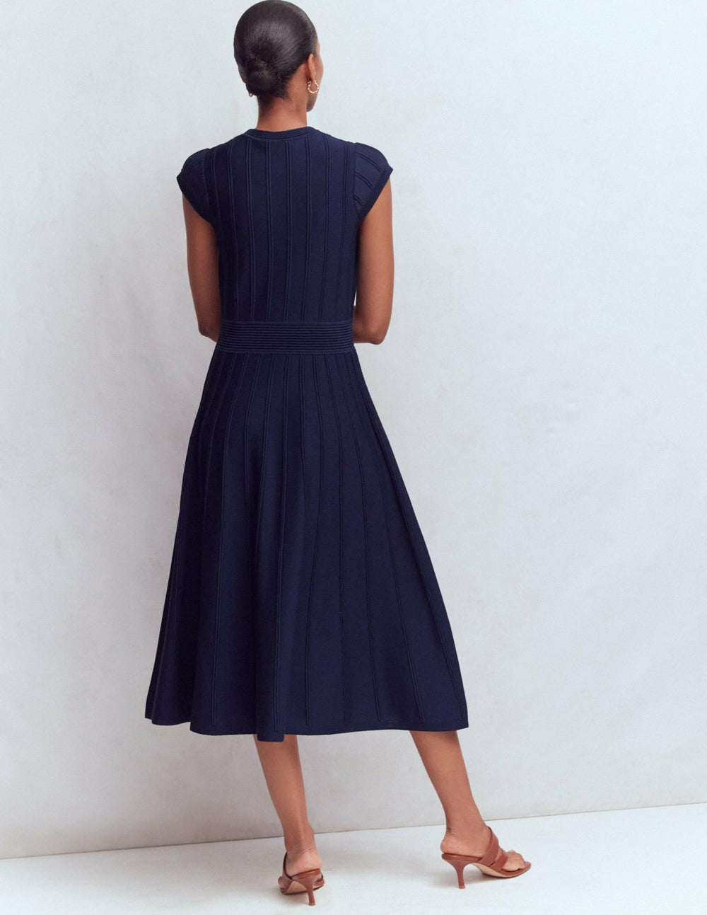 Cap Sleeve Knitted Dress-Navy / Boden