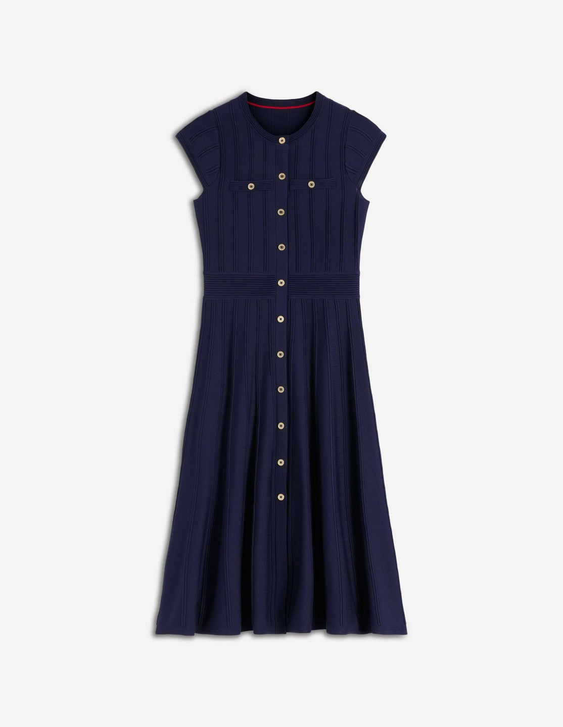 Cap Sleeve Knitted Dress-Navy / Boden