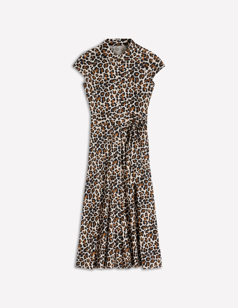 Marcia Jersey Shirt Dress-Almond Milk, Cheetah Pop / Boden Sale