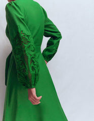 Mae Linen Blend Shirt Dress-Highland Green / Boden Discount