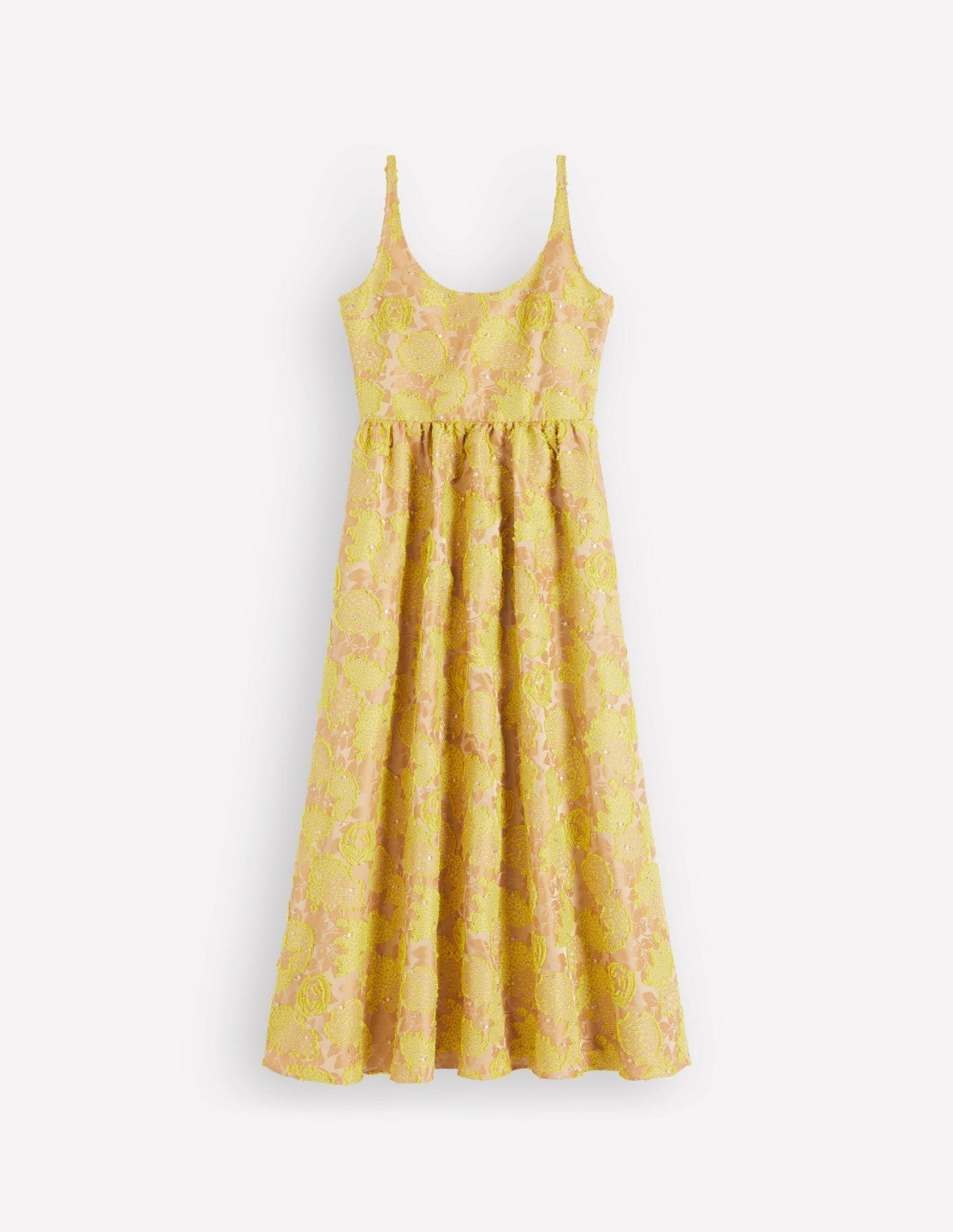 Scoop Neck Jacquard Dress-Yellow Jacquard / Boden On sale