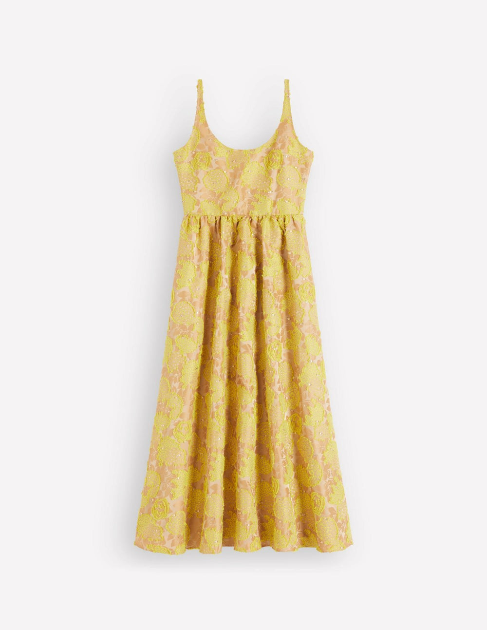 Scoop Neck Jacquard Dress-Yellow Jacquard / Boden On sale