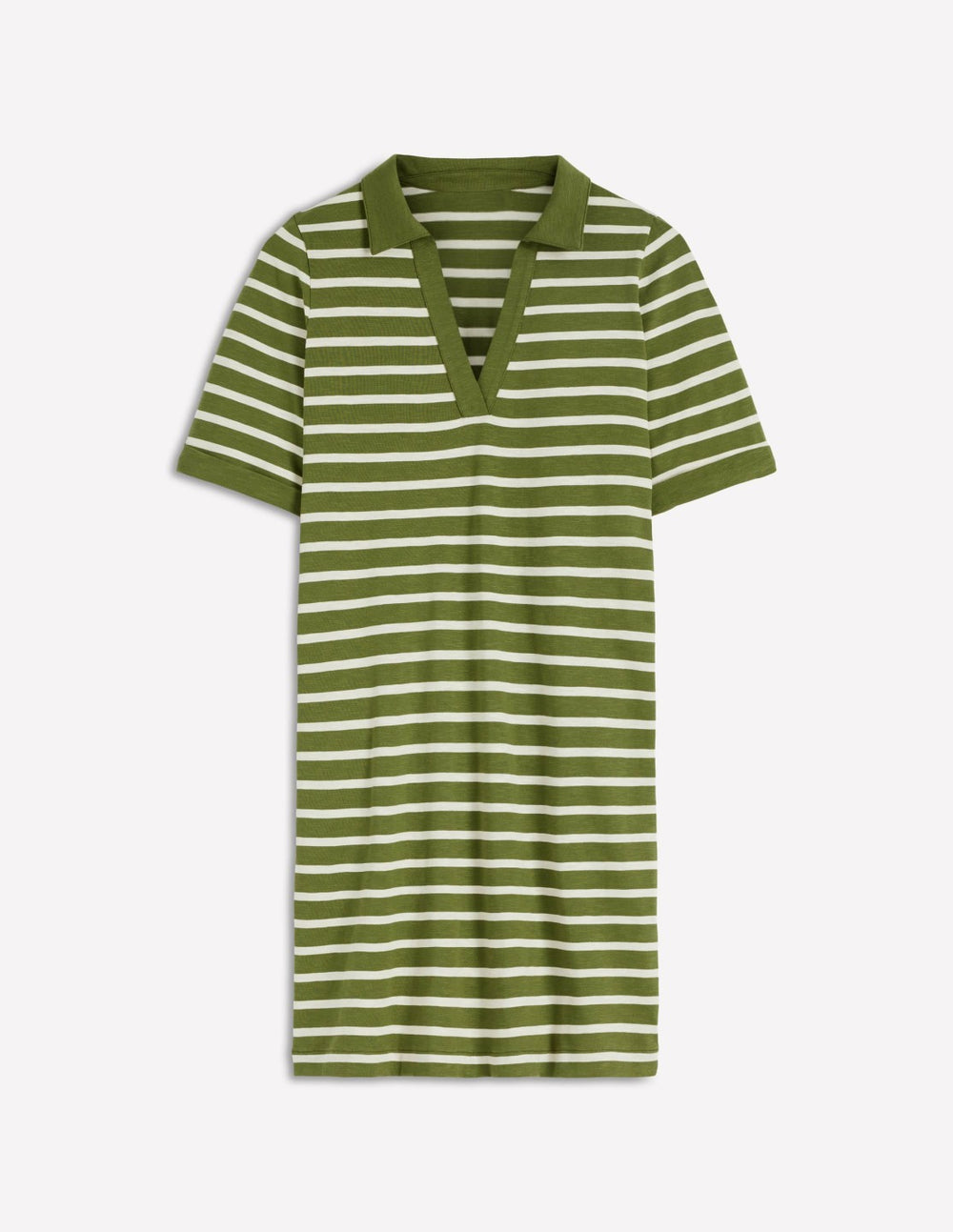 Tilda Jersey T-shirt Dress-Olive and Ivory Stripe / Boden