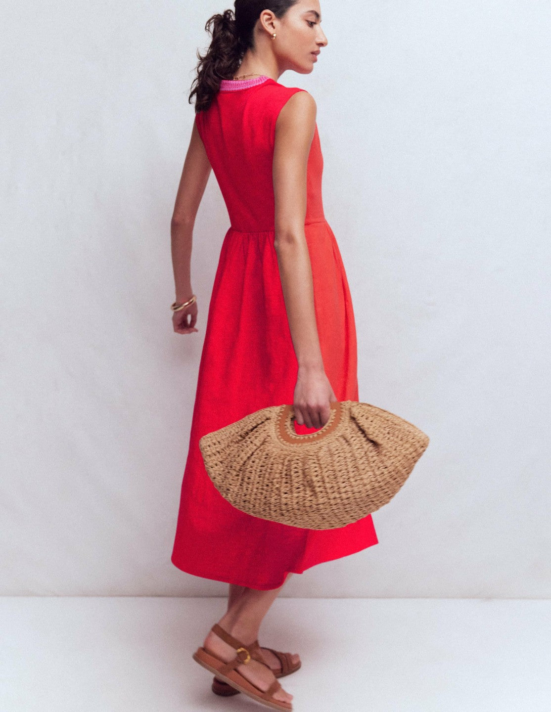May Jersey Midi Dress-Poppy Red / Boden Online