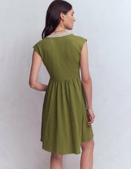 May Jersey Short Dress-Olive / Boden Outlet