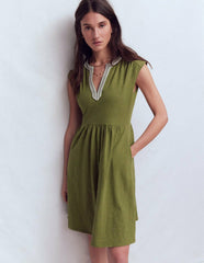 May Jersey Short Dress-Olive / Boden Outlet