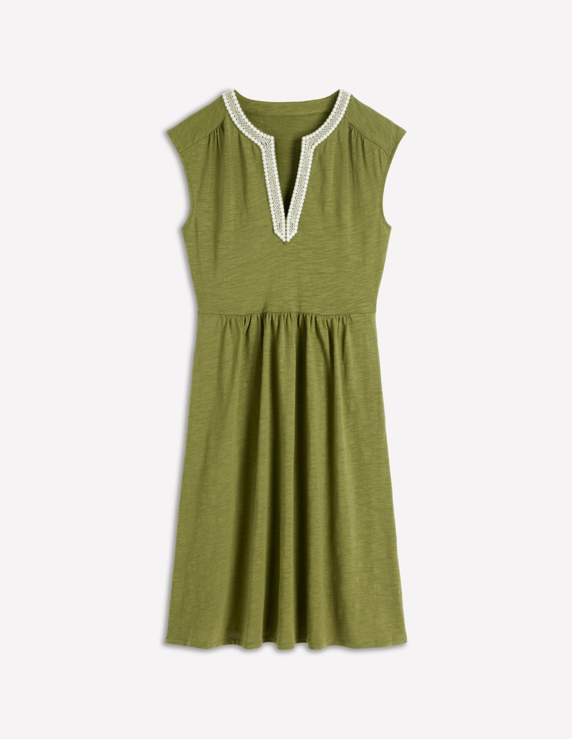 May Jersey Short Dress-Olive / Boden Outlet