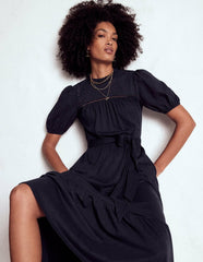 Lorelei Broderie Jersey Dress-Navy / Boden Discount