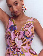 Drop Waist Sleeveless Dress-Multi Paisley Frenzy / Boden us