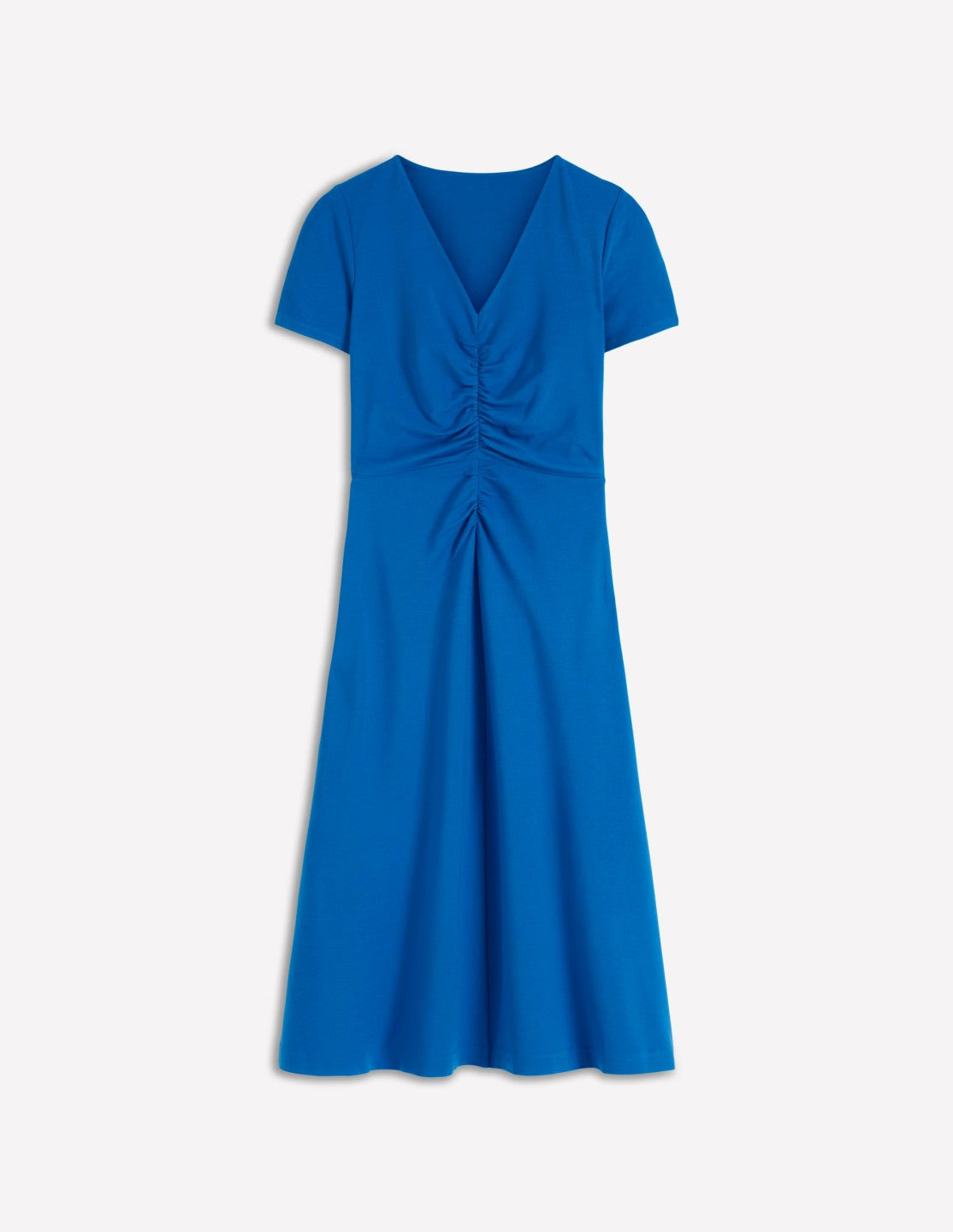 Una Ruched Front Ponte Dress-Kingfisher Blue / Boden Online