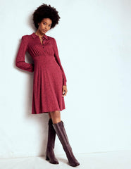 Orla Short Jersey Shirt Dress-Chestnut, Blossomy Paisley / Boden Outlet