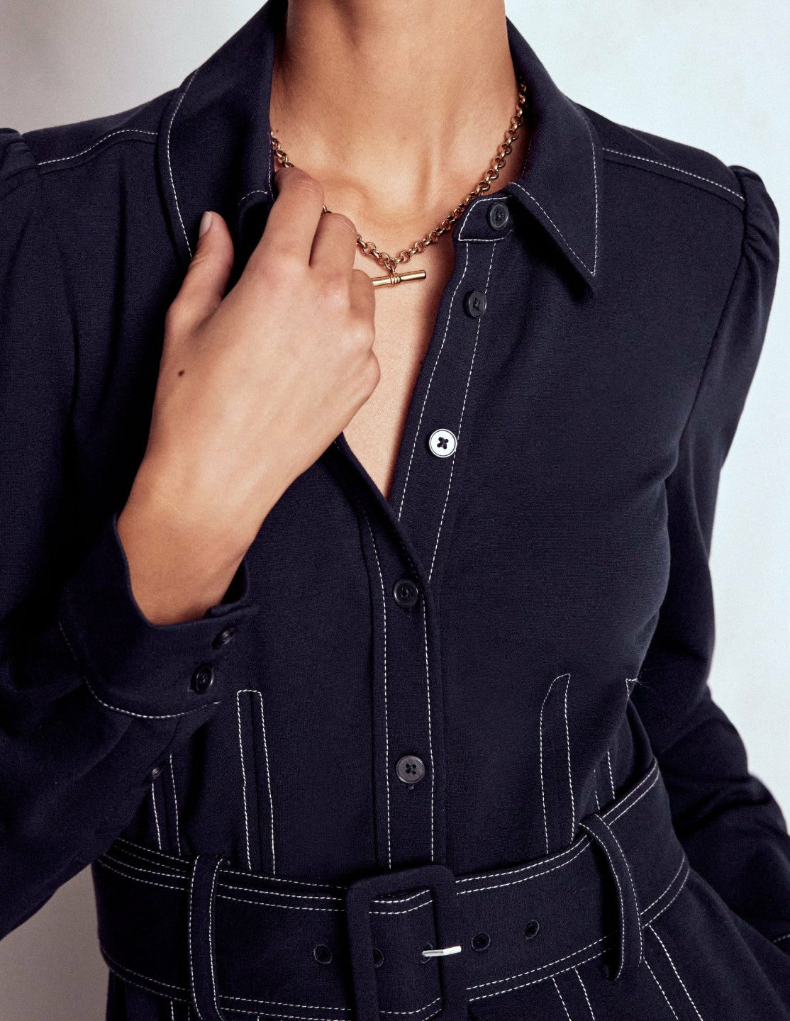 Anita Long Sleeve Shirt Dress-Navy / Boden Discount