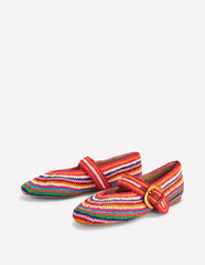Kylie Flat Buckle Mary Janes-Multi Raffia / Boden On sale