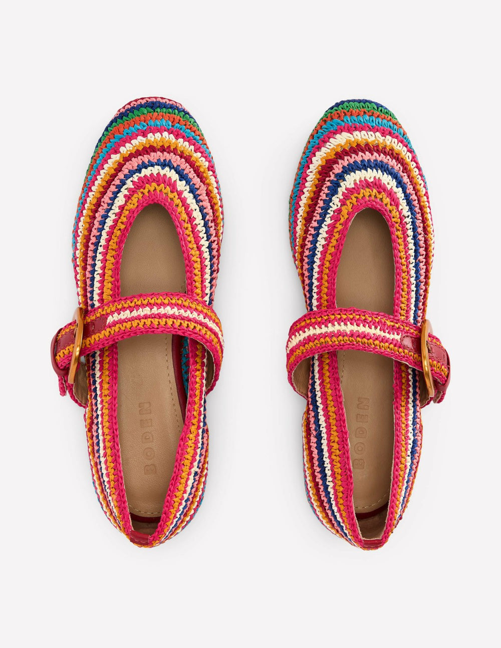 Kylie Flat Buckle Mary Janes-Multi Raffia / Boden On sale