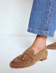 Soft Ruched Loafers-Caramel / Boden