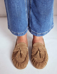 Soft Ruched Loafers-Caramel / Boden