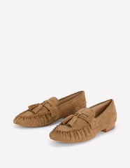 Soft Ruched Loafers-Caramel / Boden