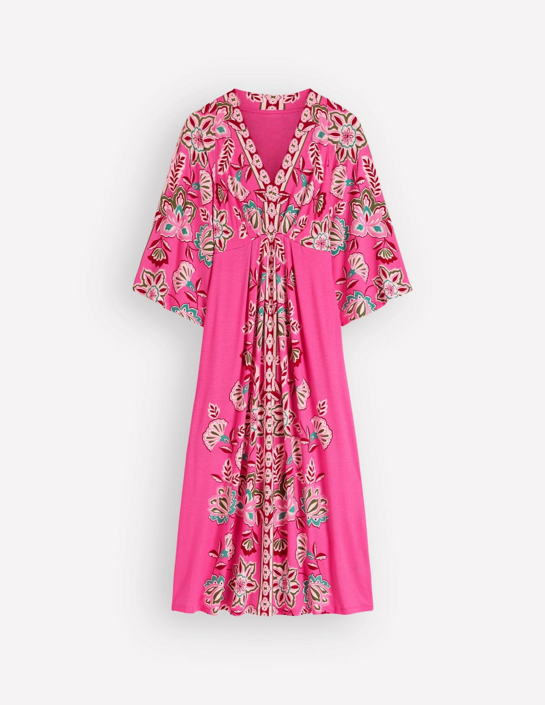 Nell Kimono Midi Jersey Dress-Pink, Blossom Elegance / Boden us