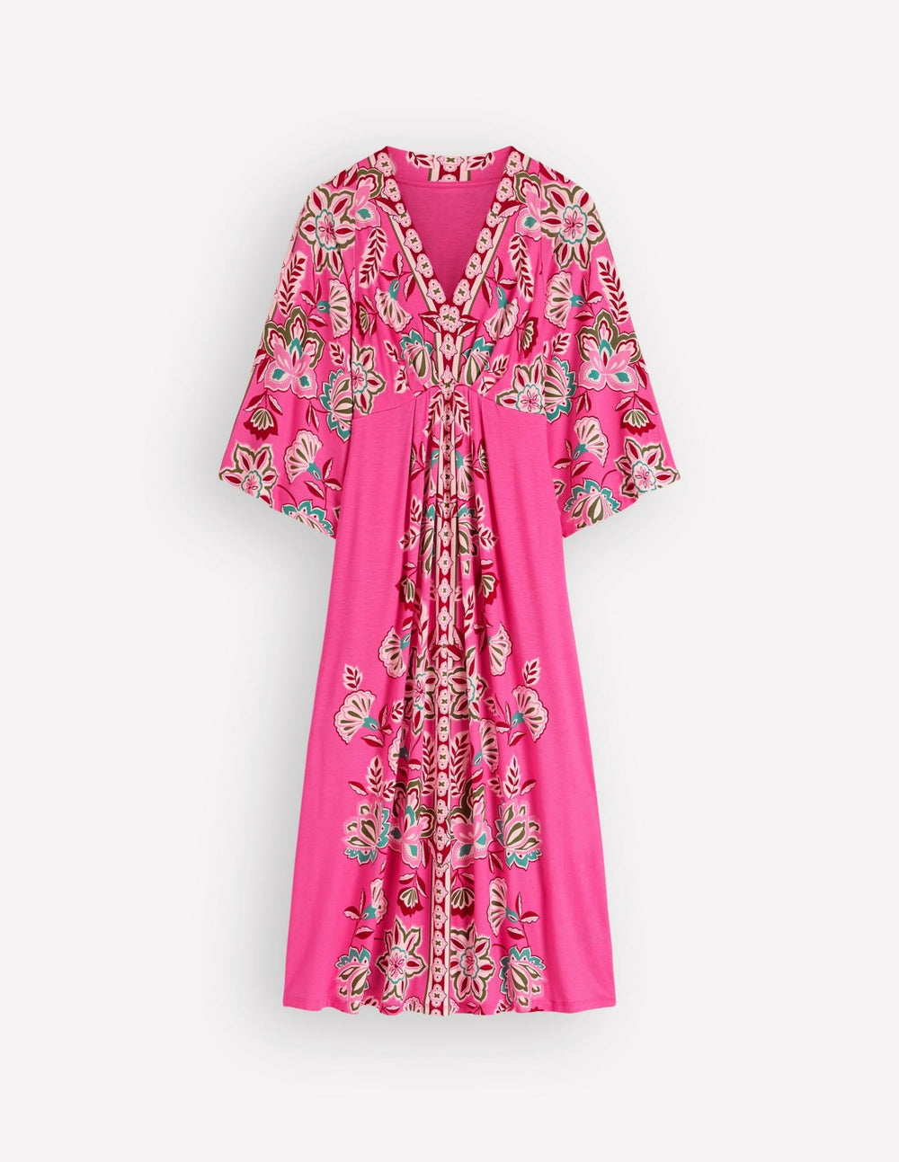 Nell Kimono Midi Jersey Dress-Pink, Blossom Elegance / Boden us