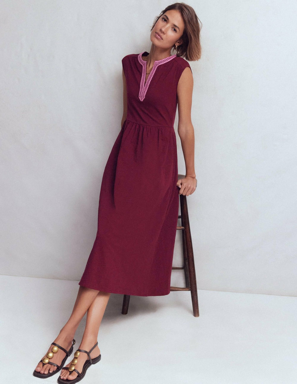 May Jersey Midi Dress-Deep Wisteria / Boden