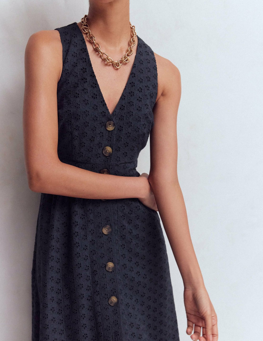 Catherine Broderie Dress-Navy Broderie / Boden Sale