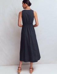 Catherine Broderie Dress-Navy Broderie / Boden Sale