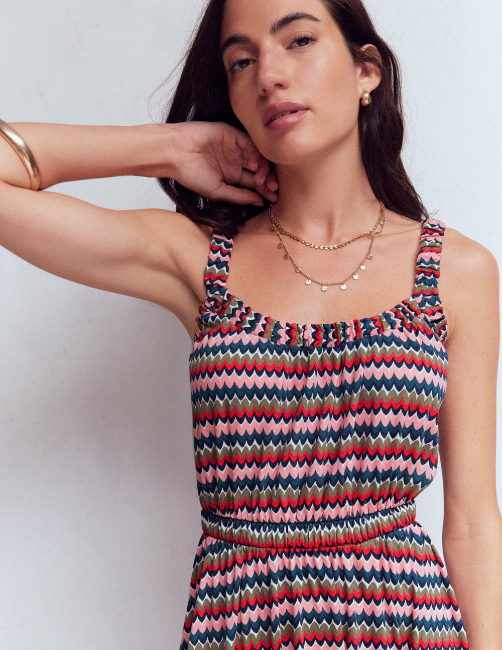 Scoop Neck Jersey Dress-Multi, Zigzag Ripple / Boden Online