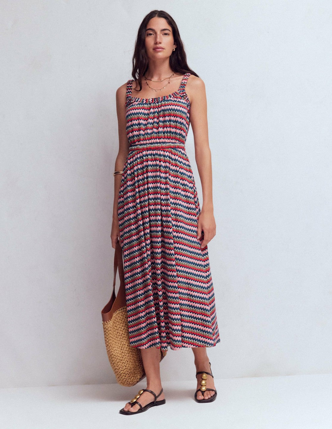 Scoop Neck Jersey Dress-Multi, Zigzag Ripple / Boden Online