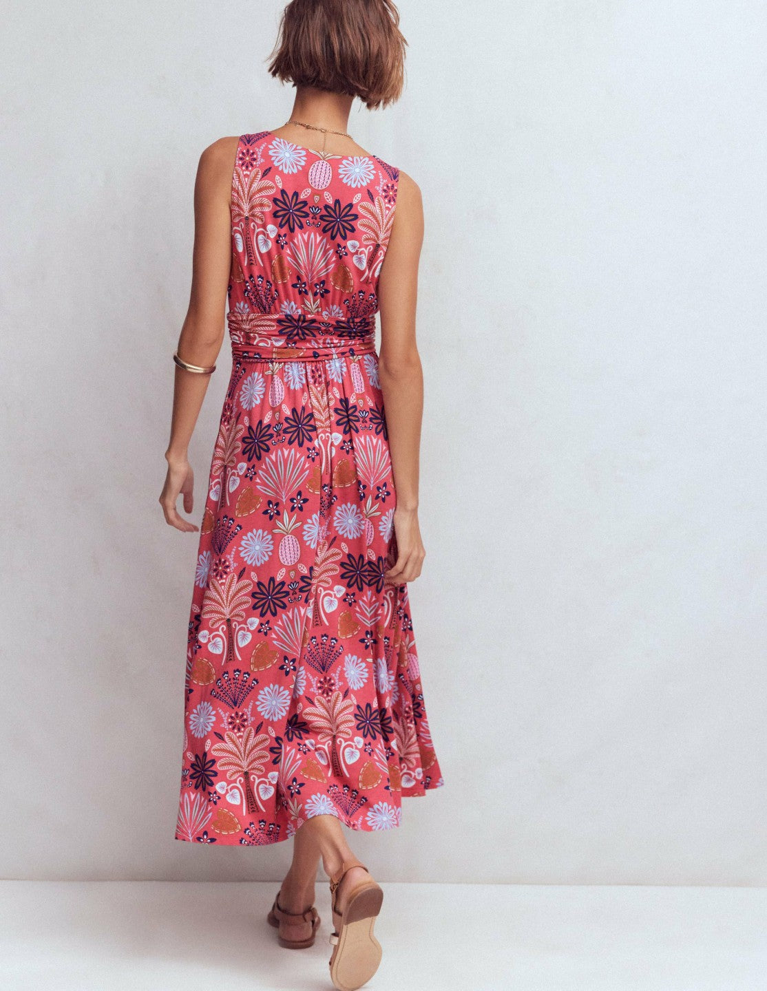 Elodie Jersey Maxi Dress-Cherry Blush, Tropical Forest / Boden Outlet