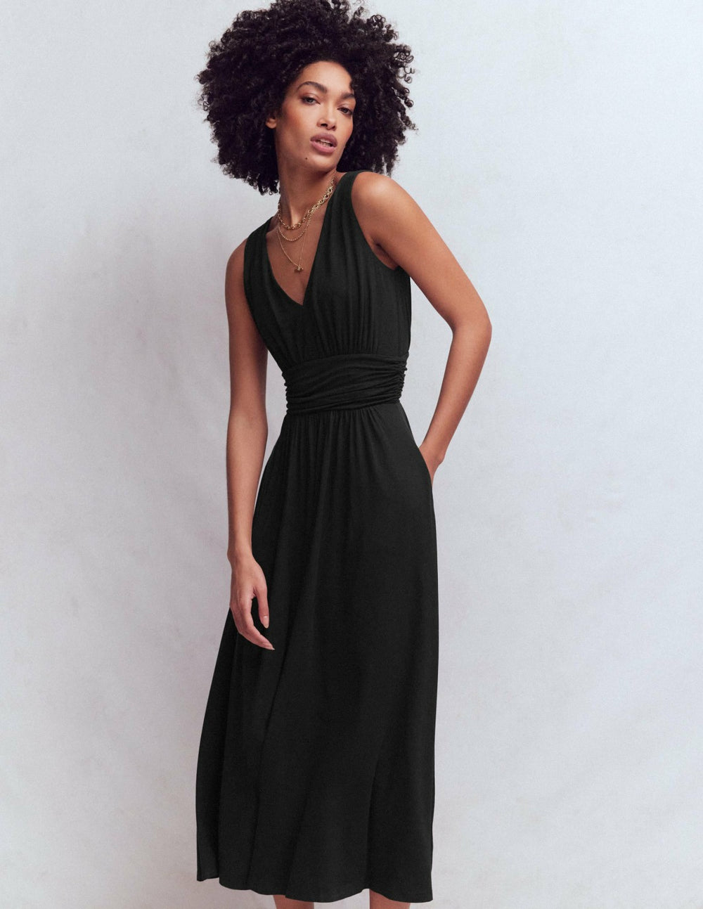 Elodie Jersey Maxi Dress-Black / Boden us